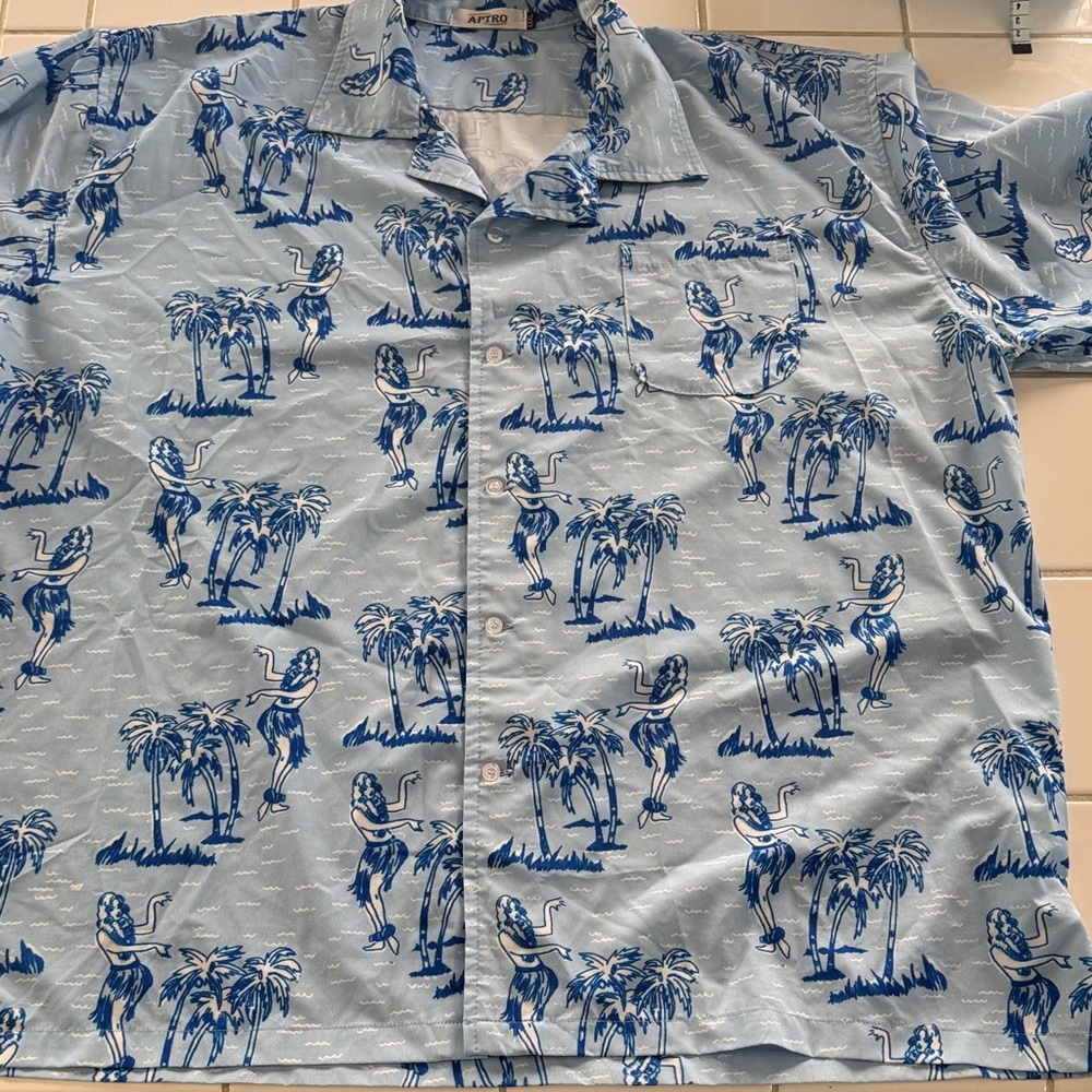 APTRO Hula girl HAWAIIAN shirt XXXL